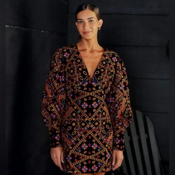 Brand new with tags FARM Rio corduroy embroidered dress - Picture 3 of 10